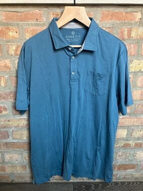 Free Fly Men’s Teal Short-Sleeve Polo with Chest Pocket